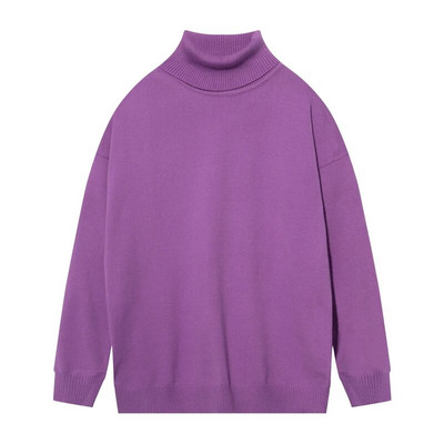 Ανδρικά πουλόβερ μεγάλου μεγέθους Πλεκτά πουλόβερ με ζιβάγκο μόδας μονόχρωμο Φθινόπωρο Χειμώνας Ζεστά καθημερινά πλεκτά Μόδα ανδρικά ρούχα