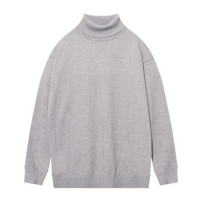 Ανδρικά πουλόβερ μεγάλου μεγέθους Πλεκτά πουλόβερ με ζιβάγκο μόδας μονόχρωμο Φθινόπωρο Χειμώνας Ζεστά καθημερινά πλεκτά Μόδα ανδρικά ρούχα