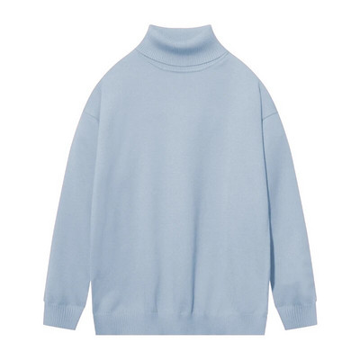 Ανδρικά πουλόβερ μεγάλου μεγέθους Πλεκτά πουλόβερ με ζιβάγκο μόδας μονόχρωμο Φθινόπωρο Χειμώνας Ζεστά καθημερινά πλεκτά Μόδα ανδρικά ρούχα