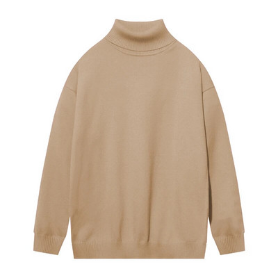 Ανδρικά πουλόβερ μεγάλου μεγέθους Πλεκτά πουλόβερ με ζιβάγκο μόδας μονόχρωμο Φθινόπωρο Χειμώνας Ζεστά καθημερινά πλεκτά Μόδα ανδρικά ρούχα