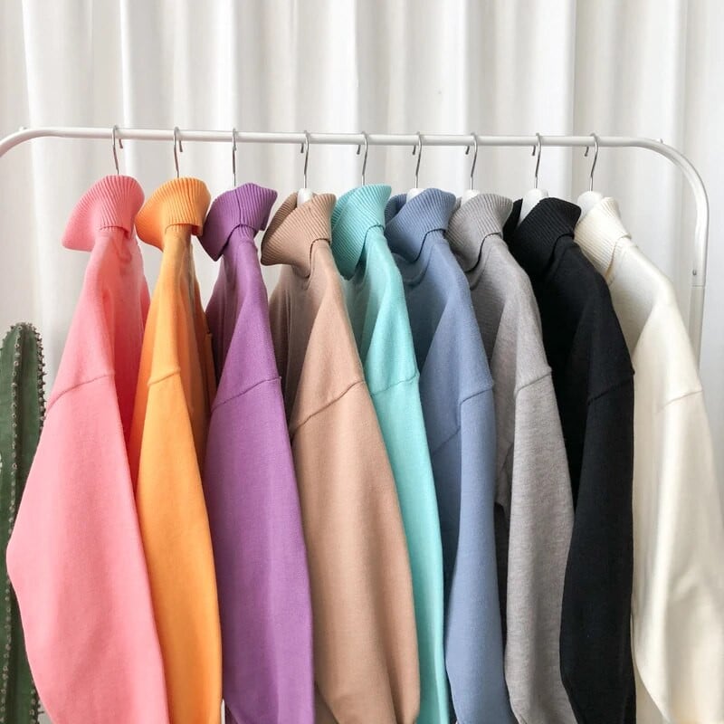 Ανδρικά πουλόβερ μεγάλου μεγέθους Πλεκτά πουλόβερ με ζιβάγκο μόδας μονόχρωμο Φθινόπωρο Χειμώνας Ζεστά καθημερινά πλεκτά Μόδα ανδρικά ρούχα