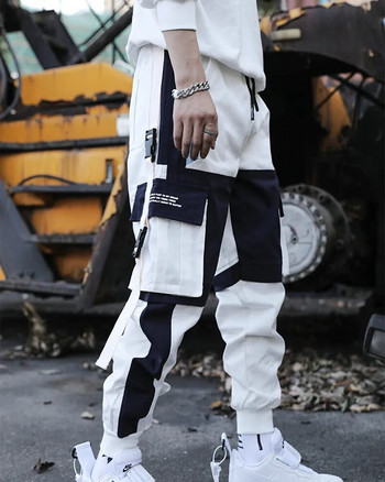 Streetwear Ανοιξιάτικο Casual Ανδρικό Παντελόνι Βαμβακερές κορδέλες με λεπτή εφαρμογή Ανδρικά Joggers Harajuku Ελαστική μέση μέχρι τον αστράγαλο Παντελόνι Ανδρικό