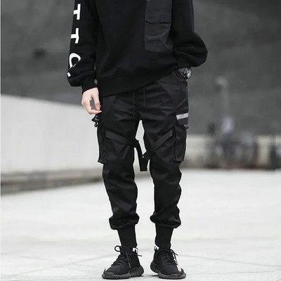 Gatvės apranga pavasario laisvalaikio vyriškos kelnės Medvilniniai Slim Fit Kaspinėliai Vyriški bėgikai Harajuku elastinga juosmens kulkšnies kelnės vyrams