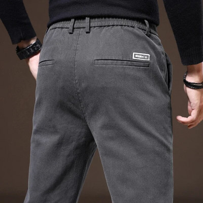 Μόδα μονόχρωμο Cargo Casual Παντελόνι Ανδρικό Βαμβακερό λεπτό ύφασμα χοντρό twill Κλασικά ρούχα εργασίας Stretch Χοντρό Κορέα Παντελόνι Αντρικό