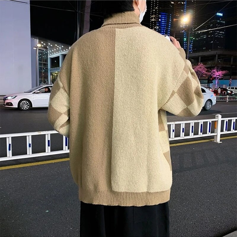 Pánsky rolák, kórejský štýl, pletené oblečenie, módne voľné, univerzálne, pre tínedžerov, jednoduché, pre študentov, zimné oblečenie