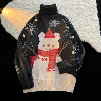 Πουλόβερ ανδρικό πουλόβερ με χειμωνιάτικο ζιβάγκο Σχέδιο Χριστουγεννιάτικο Unisex Ζευγάρι Χαλαρό πλέξιμο τύπωμα Kawaii Harajuku Πολυέλαιοι παντός αγώνα