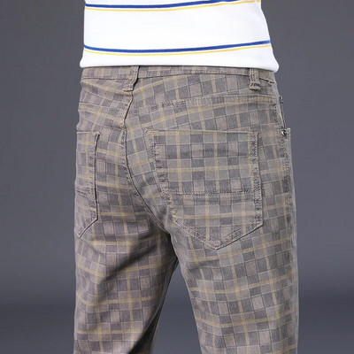 Υψηλής ποιότητας Ανοιξιάτικο φθινόπωρο ανδρικό καρό casual παντελόνι 98% βαμβακερό Stretch Classic Slim Fit Παντελόνι Ανδρικό Μεγάλο Μέγεθος 40 42 6 Pattern