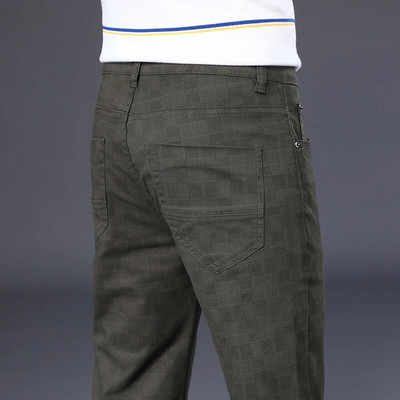 Υψηλής ποιότητας Ανοιξιάτικο φθινόπωρο ανδρικό καρό casual παντελόνι 98% βαμβακερό Stretch Classic Slim Fit Παντελόνι Ανδρικό Μεγάλο Μέγεθος 40 42 6 Pattern