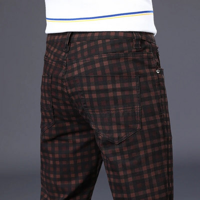 Υψηλής ποιότητας Ανοιξιάτικο φθινόπωρο ανδρικό καρό casual παντελόνι 98% βαμβακερό Stretch Classic Slim Fit Παντελόνι Ανδρικό Μεγάλο Μέγεθος 40 42 6 Pattern