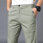 Streetwear Ανδρικό ανδρικό κοστούμι μόδας παντελόνι Άνοιξη Καλοκαίρι Μασίφ, ασπρόμαυρο, κορεάτικο ανδρικό ένδυμα Νέο ίσιο παντελόνι 38