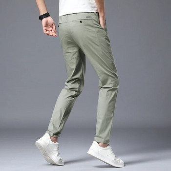 Streetwear Мъжки модни ежедневни костюми Панталони Пролет Лято Едноцветни универсални тънки корейски мъжки дрехи Нови цели прави панталони 38