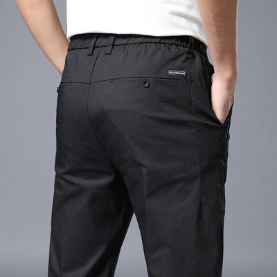 Streetwear Ανδρικό ανδρικό κοστούμι μόδας παντελόνι Άνοιξη Καλοκαίρι Μασίφ, ασπρόμαυρο, κορεάτικο ανδρικό ένδυμα Νέο ίσιο παντελόνι 38