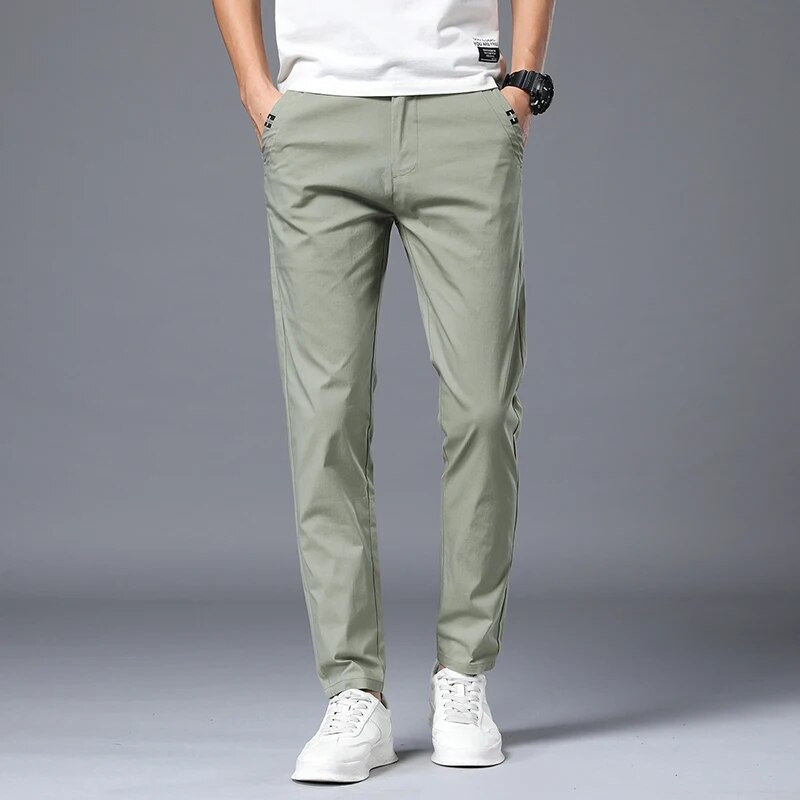 Streetwear Ανδρικό ανδρικό κοστούμι μόδας παντελόνι Άνοιξη Καλοκαίρι Μασίφ, ασπρόμαυρο, κορεάτικο ανδρικό ένδυμα Νέο ίσιο παντελόνι 38