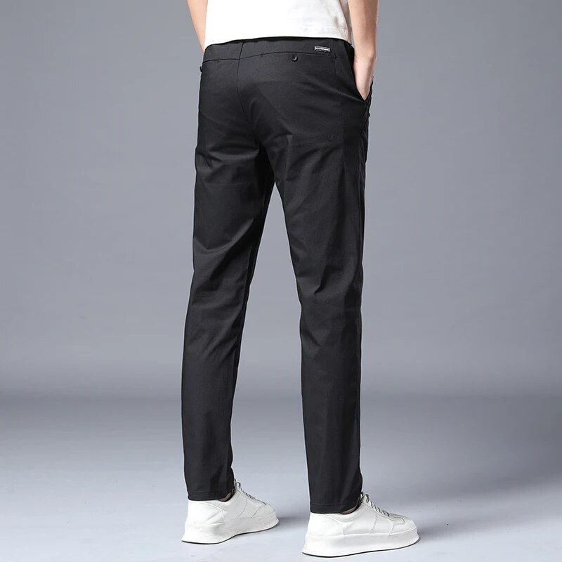 Streetwear Ανδρικό ανδρικό κοστούμι μόδας παντελόνι Άνοιξη Καλοκαίρι Μασίφ, ασπρόμαυρο, κορεάτικο ανδρικό ένδυμα Νέο ίσιο παντελόνι 38