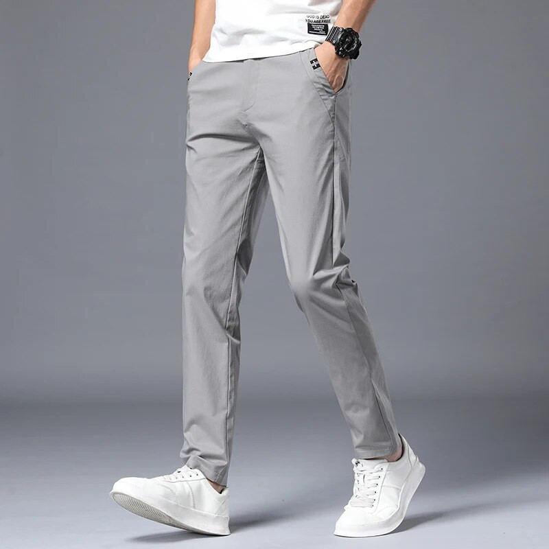 Streetwear Ανδρικό ανδρικό κοστούμι μόδας παντελόνι Άνοιξη Καλοκαίρι Μασίφ, ασπρόμαυρο, κορεάτικο ανδρικό ένδυμα Νέο ίσιο παντελόνι 38