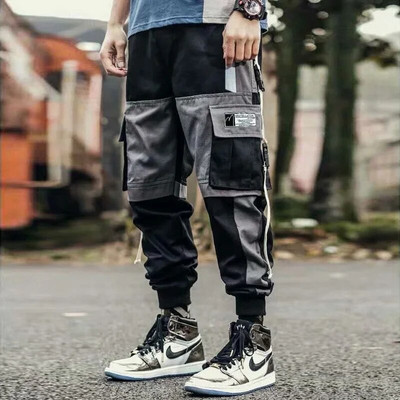 Joggers Cargo Παντελόνι για Άντρες Casual Hip Hop Hit Color Pocket Ανδρικό παντελόνι Φούτερ Streetwear Κορδέλες Techwear Παντελόνια
