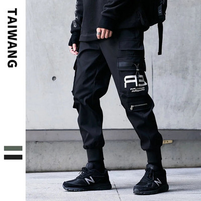 Joggers Cargo Παντελόνι για Άντρες Casual Hip Hop Hit Color Pocket Ανδρικό παντελόνι Φούτερ Streetwear Κορδέλες Techwear Παντελόνια