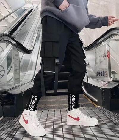 Joggers Cargo Παντελόνι για Άντρες Casual Hip Hop Hit Color Pocket Ανδρικό παντελόνι Φούτερ Streetwear Κορδέλες Techwear Παντελόνια