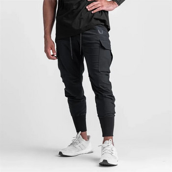 2022 Нови мъжки карго панталони Летни тънки свободни бързосъхнещи еластични клинове Тренировка за бягане Спортни панталони Ежедневни трендови панталони