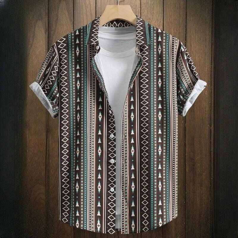 Havajietiški vyriški marškiniai 3d anakardžių gėlėmis marginti marškiniai trumpomis rankovėmis Vasaros mados laisvalaikio viršūnės Harajuku laisvi, dideli vyriški drabužiai