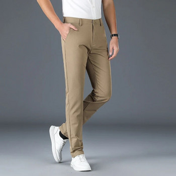 2023 Мъжка пролетна лятна мода Бизнес ежедневни дълги панталони Костюм Панталони Мъжки еластични прави официални панталони Плюс голям размер 30-40