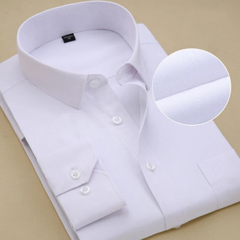Μακρυμάνικο ανδρικό πουκάμισο φόρεμα Μόδα ανδρικό επαγγελματικό επίσημο ντύσιμο γραφείο εργασίας Λευκά πουκάμισα 45 46 47 48 μεγάλα ρούχα