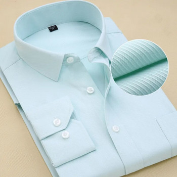 Плюс размер Мъжка риза с дълъг ръкав Модни мъжки бизнес официални облекла Бели ризи за офис работа 45 46 47 48 Голямо облекло