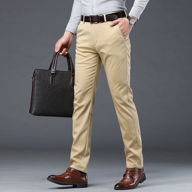 Rudens žiema Naujas Vyriškas kostiumas Kelnės Suknelė Kelnės Verslo Medvilnė Klasikinės Juodos Mėlynos Kelnės Vyriškos Didelės 40 Dydis