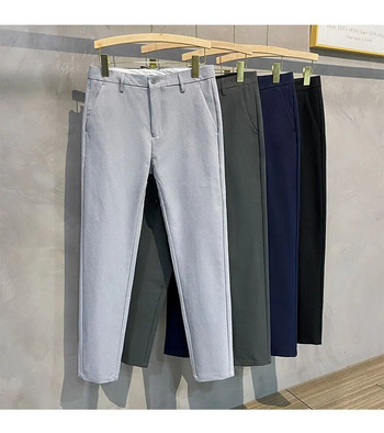 Φθινόπωρο 2023 Νέο ίσιο καθημερινό παντελόνι ανδρικό επώνυμα λεπτό επαγγελματικό παντελόνι κορεατικής μόδας Ανδρικό μαύρο γκρι μπλε παντελόνι