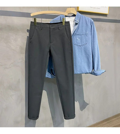 Φθινόπωρο 2023 Νέο ίσιο καθημερινό παντελόνι ανδρικό επώνυμα λεπτό επαγγελματικό παντελόνι κορεατικής μόδας Ανδρικό μαύρο γκρι μπλε παντελόνι