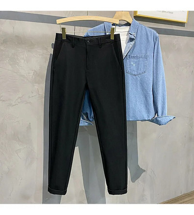 Φθινόπωρο 2023 Νέο ίσιο καθημερινό παντελόνι ανδρικό επώνυμα λεπτό επαγγελματικό παντελόνι κορεατικής μόδας Ανδρικό μαύρο γκρι μπλε παντελόνι