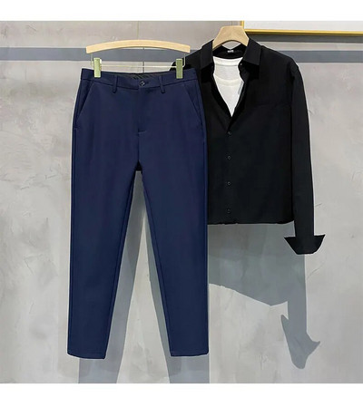 Φθινόπωρο 2023 Νέο ίσιο καθημερινό παντελόνι ανδρικό επώνυμα λεπτό επαγγελματικό παντελόνι κορεατικής μόδας Ανδρικό μαύρο γκρι μπλε παντελόνι