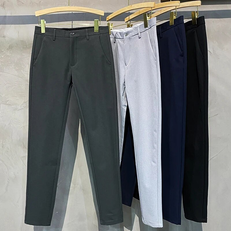Φθινόπωρο 2023 Νέο ίσιο καθημερινό παντελόνι ανδρικό επώνυμα λεπτό επαγγελματικό παντελόνι κορεατικής μόδας Ανδρικό μαύρο γκρι μπλε παντελόνι