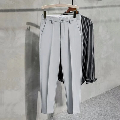 Uued sügistalveülikonna püksid Meeste Paksud Business Klassikaline Hall Must Khaki Sirged Korea ametlikud Püksid Meeste Pluss Suurus 27-40 42