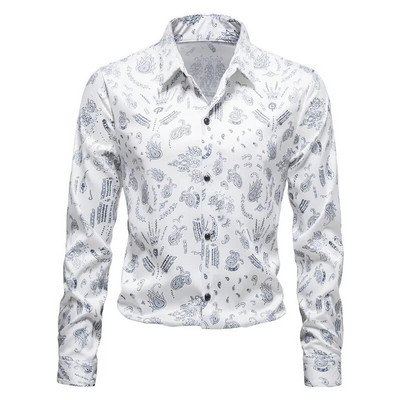 Uus meeste trendi pikkade varrukatega särk Business Casual särk Kontori pidulik suures suuruses särk