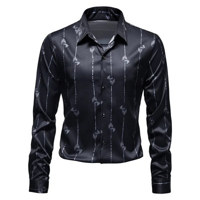 Uus meeste trendi pikkade varrukatega särk Business Casual särk Kontori pidulik suures suuruses särk