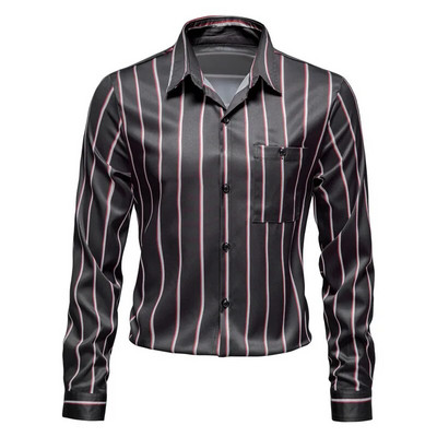 Uus meeste trendi pikkade varrukatega särk Business Casual särk Kontori pidulik suures suuruses särk