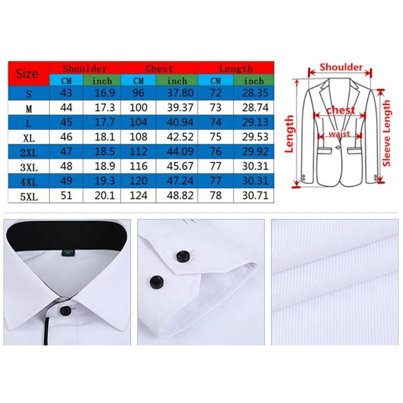 Μαύρο και άσπρο συνονθύλευμα μακρυμάνικο πουκάμισο ανδρικό επαγγελματικό γραφείο Βαμβακερό πουκάμισο Sky Blue Slim Fit Camisa/Chemise S-5XL