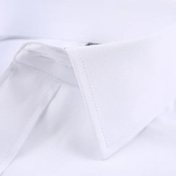 Мъжки класически ризи с дълъг ръкав, едноцветни основни рокли, удобни, меки, официални, бизнес социални стандартни, лесни за поддръжка офис ризи
