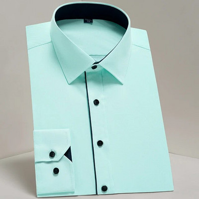 Klasične muške dugih rukava Jednobojne Basic košulje Udobne mekane formalne poslovne društvene uredske košulje standardnog kroja lake za održavanje