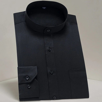 Vyriški klasikiniai ilgomis rankovėmis solidūs baziniai marškinėliai Patogūs minkšti formalūs verslo socialiniai standartiniai Lengvai prižiūrimi biuro marškinėliai