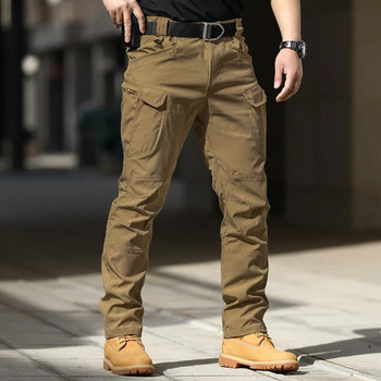 Армейски стил Камуфлажен принт Slim Fit панталони Мъжки есенни джобове за свободното време Еластични панталони Пролетни мъжки ежедневни прави дълги панталони