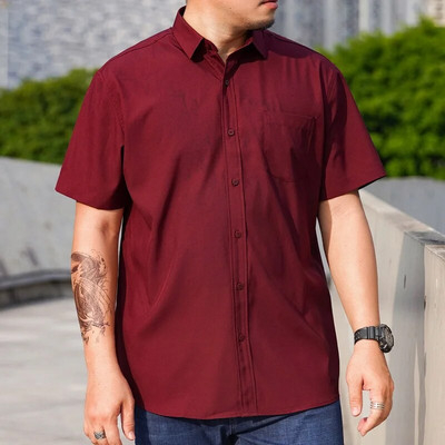 Vyriški marškiniai trumpomis rankovėmis, dideli vasaros didieji dydžiai 6XL 7XL 8XL 10XL 12XL Formal Fashion Solid Juoda Balta Kasdieniai Raudona Dropshipping