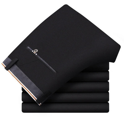 Kleitpüksid meestele Elastsed Premium äripüksid No-Iron Straight-Fit Flat-Front Meeste ülikond Püksid Mood Kleit Püksid Ametlikud