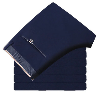 Kleitpüksid meestele Elastsed Premium äripüksid No-Iron Straight-Fit Flat-Front Meeste ülikond Püksid Mood Kleit Püksid Ametlikud