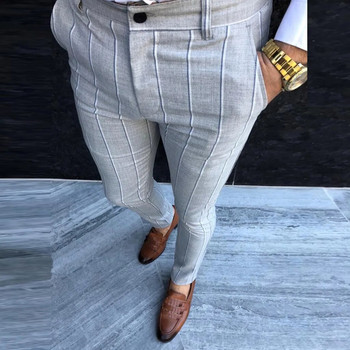 Ανδρικό παντελόνι μόδας καρό παντελόνι Ανδρικό casual καλοκαιρινό Social Slim Fit Streetwear Ρούχα Φούτερ Φερμουάρ Μαλακό ελαστικό επαγγελματικό