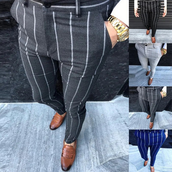 Ανδρικό παντελόνι μόδας καρό παντελόνι Ανδρικό casual καλοκαιρινό Social Slim Fit Streetwear Ρούχα Φούτερ Φερμουάρ Μαλακό ελαστικό επαγγελματικό