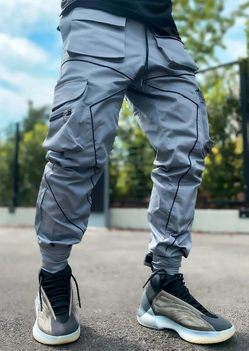 Europe and America Personality Tide Μάρκα Loose Multi-pocket Leisure Pants Cargo Ανδρικό καλοκαιρινό βαμβακερό ανδρικό παντελόνι