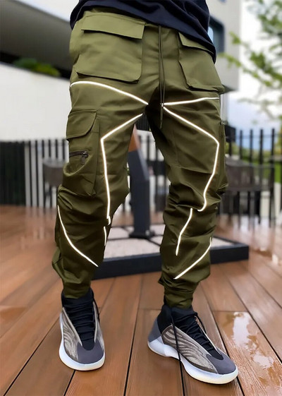 Европа и Америка Personality Tide Brand Свободни панталони за свободното време с много джобове Мъжки летни памучни мъжки панталони