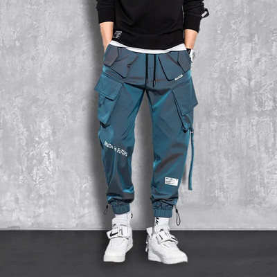 Streetwear Пролетни ежедневни мъжки панталони Cargo панталони с много джобове Harajuku Slim Fit Еластични джоггери на талията за мъже